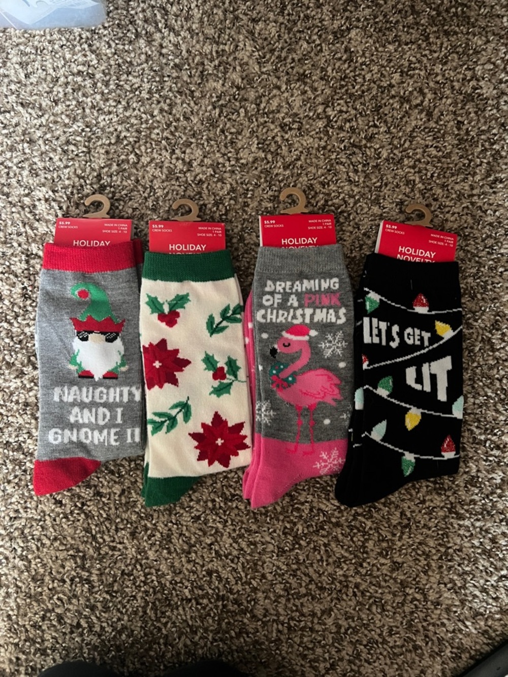 Holiday Novelty Unisex Crew Socks - Assorted Colors